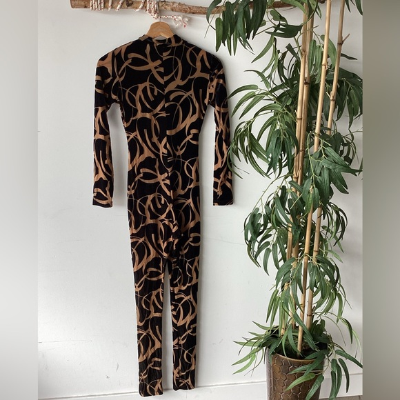 Philosophy Of Paek Velour Mesh Overlay Jumpsuit - Picture 2 of 3